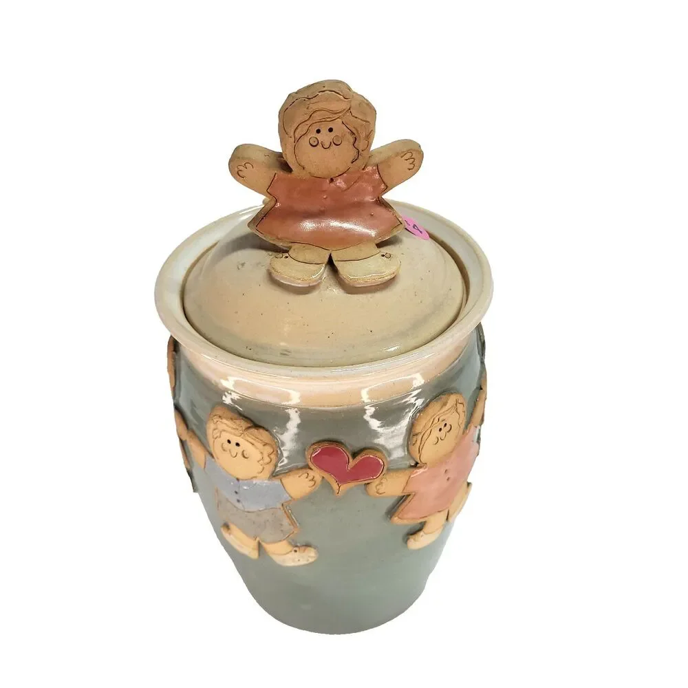 Vtg Handmade Pottery Canister 13